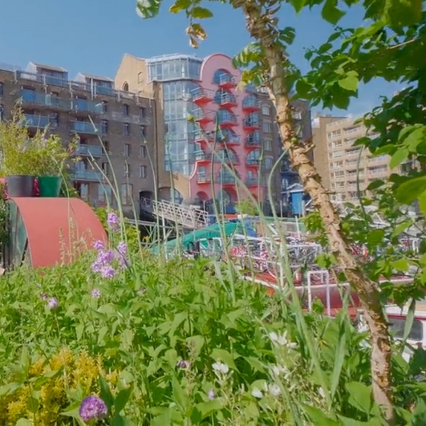 Garden Barge Square at Tower Bridge Moorings